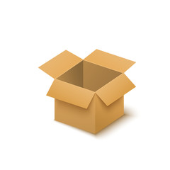 Open box on white background. Vector illustration.