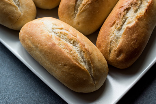 Freshly Baked Baguette Bread in Plate