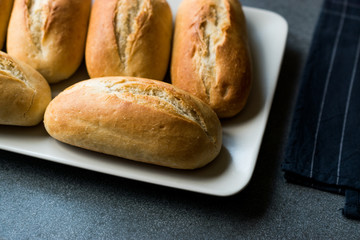 Freshly Baked Baguette Bread in Plate