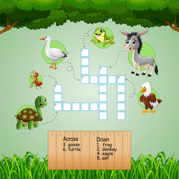 Animal crossword puzzles for kids games
