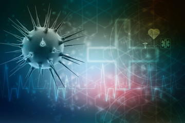 3d rendering Virus bacteria cells background