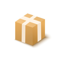 closed box  on white background. Vector illustration.