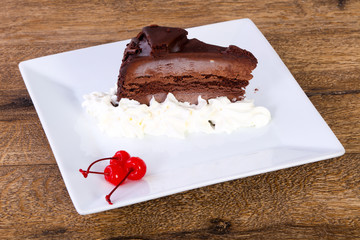 Chocolate cake with cream