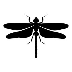 isolated, dragonfly silhouette