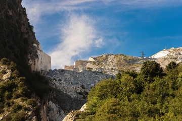 Fototapeta na wymiar White Marble Quarry of Carrara - Apuan Alps (Alpi Apuane)
