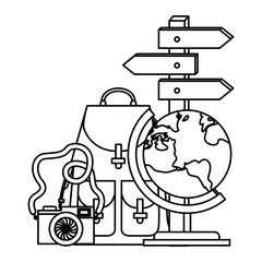 travel vacations set icons vector illustration design