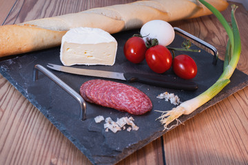 Brotzeitbrett, Essen, Schieferbrett