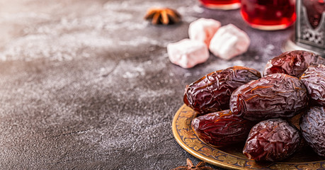Fresh Medjool Dates. Ramadan kareem.