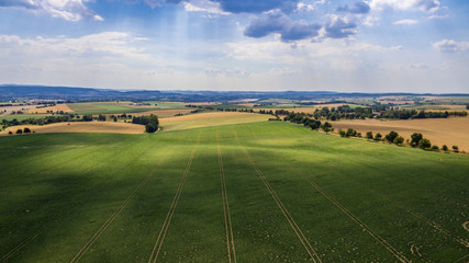 Luftaufnahme Hohenlohekreis im Sommer Deutschland