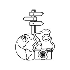 travel vacations set icons vector illustration design