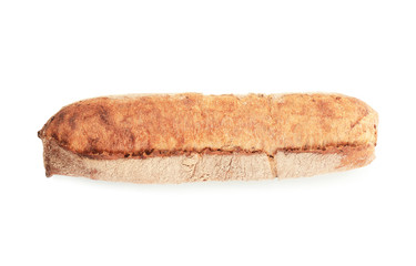 Fresh tasty bread on white background