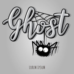 Ghost halloween lettering holiday inscription to greeting cards, invitations or posters