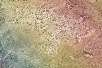 salt crystals on dried clay