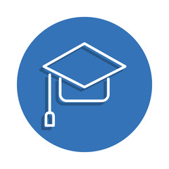 student cap icon. Element of education for mobile concept and web apps icon. Thin line icon with shadow in badge for website design and development, app development