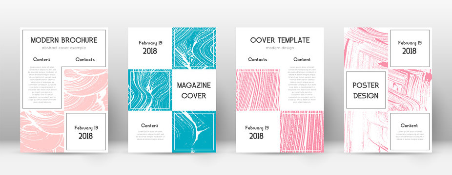 Cover page design template. Business brochure layout. Bewitching trendy abstract cover page. Pink an