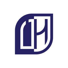 UH initial letter emblem logo negative space