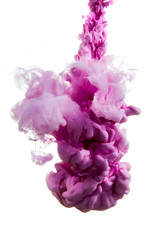 purple dye in water on white background