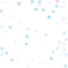 Falling down snow confetti, snowflake vector border. Festive winter, Christmas, New Year sale background. Cold weather, winter storm, scatter texture. Hipster snowfall falling snowflakes cool confetti