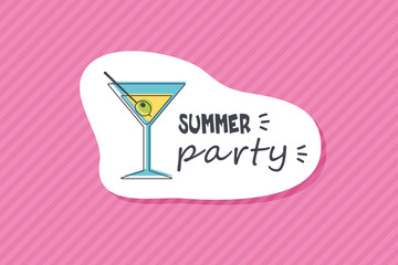 Summer poster card. Summer party