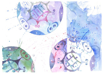 watercolor pattern, illustration
