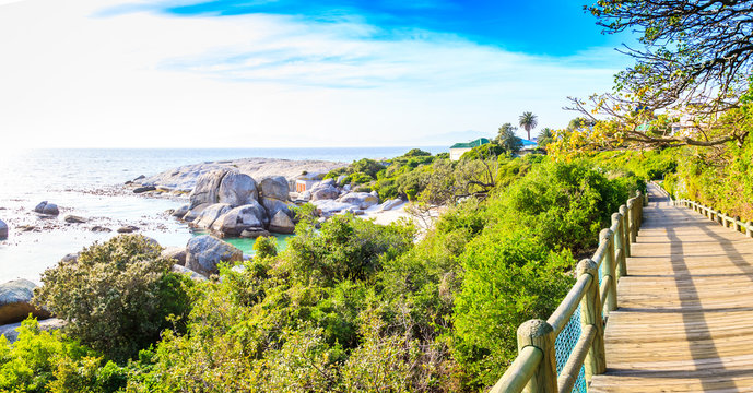 The walkway near boulders beach, Simonstown, South Africa.