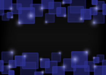 abstract futuristic geometric technology background with blue square and small flare light - vector illustration