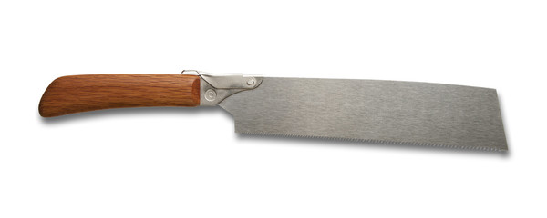 An isolated shot of a precision carpentry hand saw
