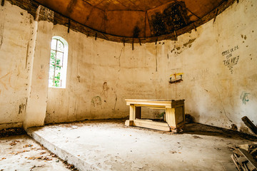 Old abandoned church inside