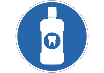 Gebotsschild Mundspülung benutzen