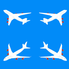 Isometric flat design airplane for transportation, travel and airlines concepts