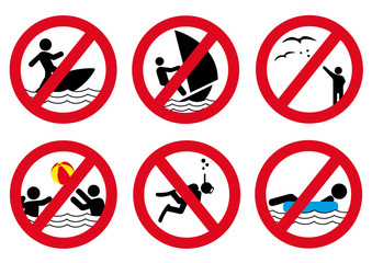 Verbotsschilder Strand