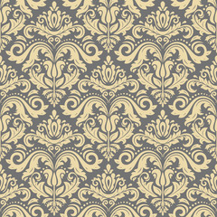 Classic seamless pattern. Traditional orient ornament. Classic vintage golden background