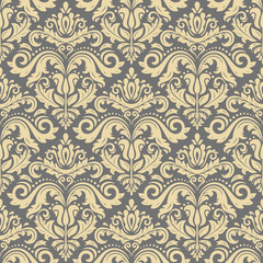 Classic seamless pattern. Traditional orient ornament. Classic vintage golden background