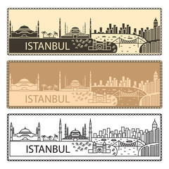 Naklejka premium Istanbul skyline. Vector.