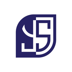 YS initial letter emblem logo negative space