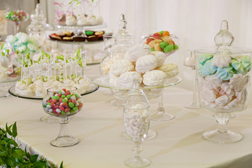 Sweet table at the wedding celebration