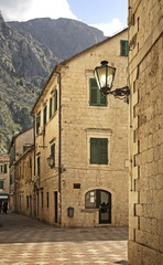 Fototapeta na wymiar Old street in Kotor. Montenegro