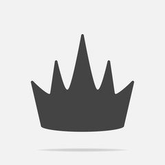 Crown vector icon. The symbol of greatness with shadow. Layers grouped for easy editing illustration. For your design.