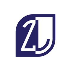 ZL initial letter emblem logo negative space