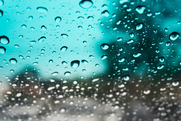 Rain drops on glass background.