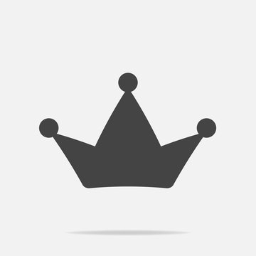 Crown Vector Icon. The Symbol Of Greatness With Shadow. Layers Grouped For Easy Editing Illustration. For Your Design.