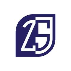 ZS initial letter emblem logo negative space