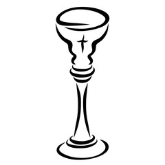 a high sacrament cup or a Christian candlestick