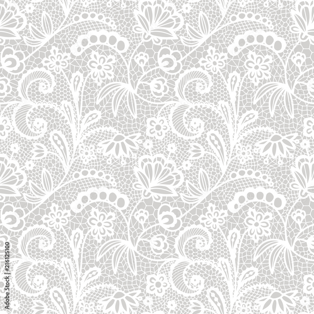 Wall mural Lace seamless pattern with flowers