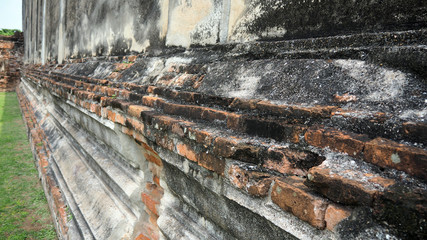 Red old worn brick wall texture background. Vintage effect.