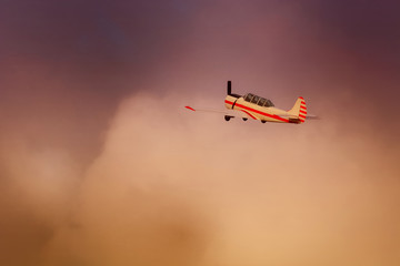 Fototapeta na wymiar aerobatic aeroplane in sky