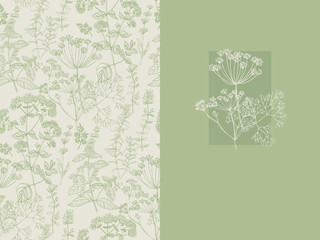 Elegant classic herbal seamless pattern