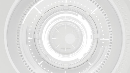 Futuristic white illustration and cyber punk sci-fi style 3d rendering © studiogo