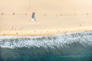 Obraz premium Plaża Santa Monica, widok z helikoptera