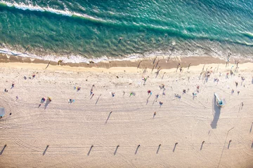 Kissenbezug Santa Monica beach, view from helicopter © oneinchpunch